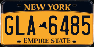 NY license plate GLA6485