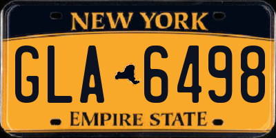 NY license plate GLA6498