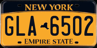 NY license plate GLA6502