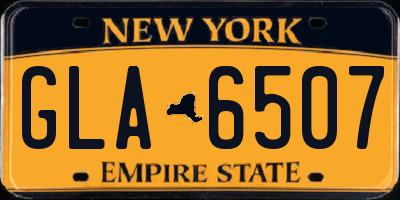 NY license plate GLA6507