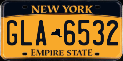 NY license plate GLA6532