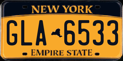 NY license plate GLA6533