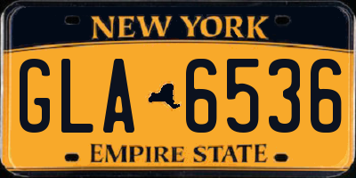 NY license plate GLA6536