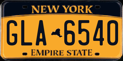 NY license plate GLA6540