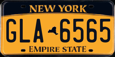 NY license plate GLA6565