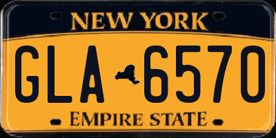 NY license plate GLA6570