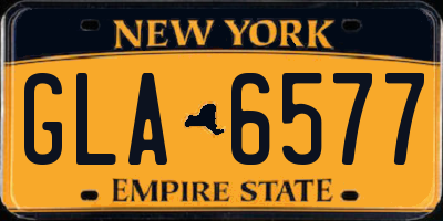 NY license plate GLA6577