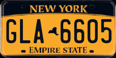 NY license plate GLA6605