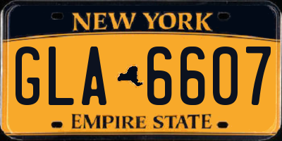 NY license plate GLA6607