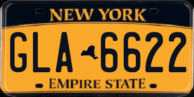 NY license plate GLA6622