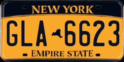 NY license plate GLA6623