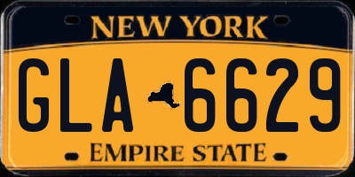 NY license plate GLA6629
