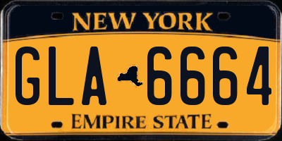 NY license plate GLA6664
