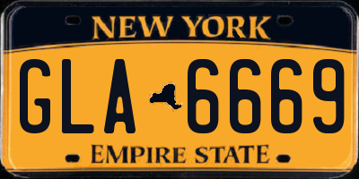 NY license plate GLA6669
