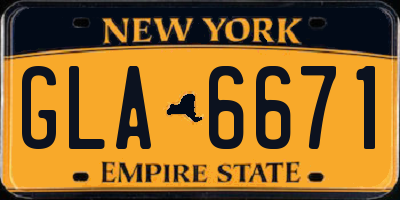 NY license plate GLA6671