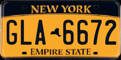 NY license plate GLA6672