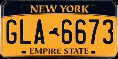 NY license plate GLA6673