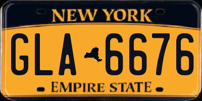 NY license plate GLA6676