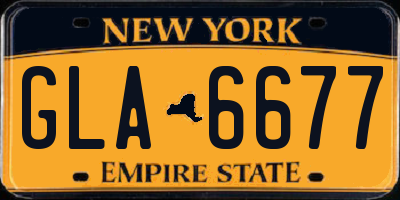 NY license plate GLA6677