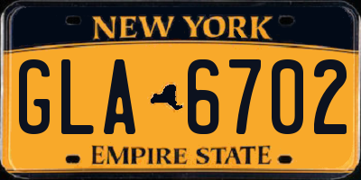 NY license plate GLA6702