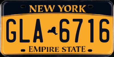 NY license plate GLA6716
