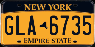 NY license plate GLA6735