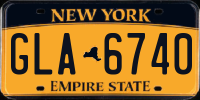 NY license plate GLA6740