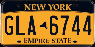 NY license plate GLA6744