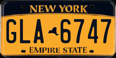 NY license plate GLA6747