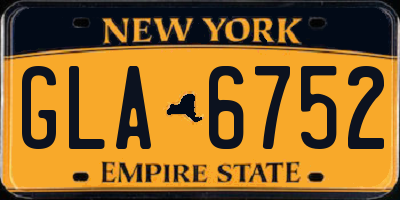 NY license plate GLA6752