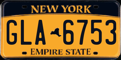 NY license plate GLA6753