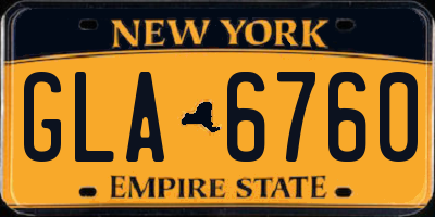 NY license plate GLA6760