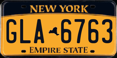 NY license plate GLA6763