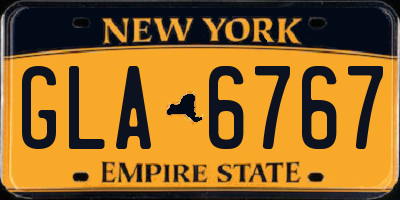 NY license plate GLA6767