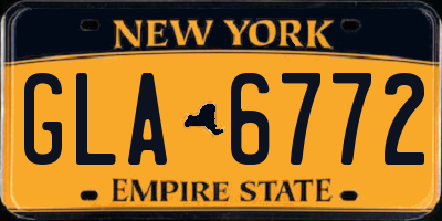 NY license plate GLA6772