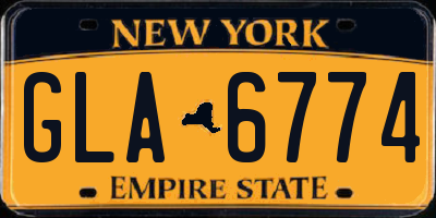NY license plate GLA6774