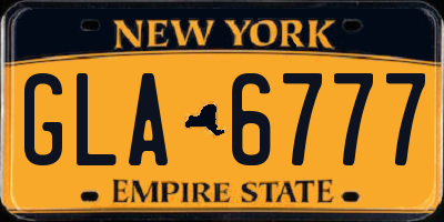 NY license plate GLA6777