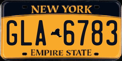 NY license plate GLA6783