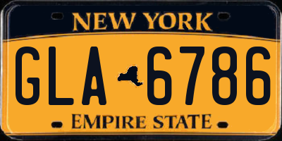 NY license plate GLA6786