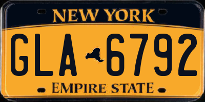 NY license plate GLA6792