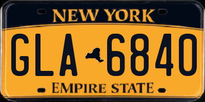 NY license plate GLA6840