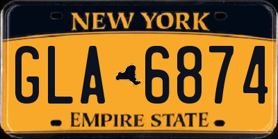 NY license plate GLA6874