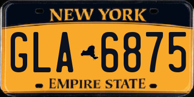 NY license plate GLA6875