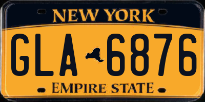 NY license plate GLA6876