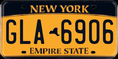NY license plate GLA6906