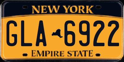NY license plate GLA6922