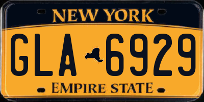 NY license plate GLA6929