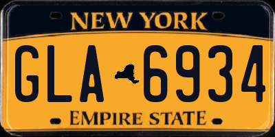 NY license plate GLA6934