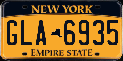 NY license plate GLA6935