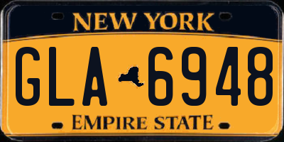 NY license plate GLA6948